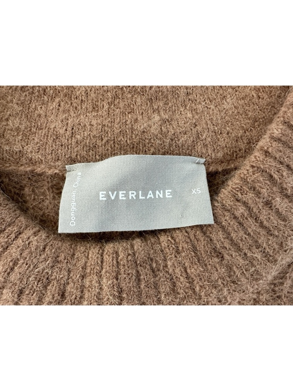 Everlane Alpaca Cocoon Crew Sweater Brown Cozy Minimalist Size XS - Picture 8 of 15